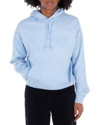 Lacoste - Relaxed Fit Floral Print Cotton Hoodie - Lyst