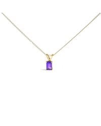 Haus of Brilliance - 14K 6X4Mm Emerald Cut Amethyst Solitaire Pendant Necklace - Lyst
