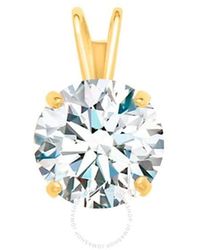 Maulijewels - 1.25Ct D-Vvs1 Moissanite Diamond 14K Solitaire Necklace With Plated Chain - Lyst