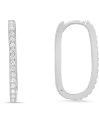 Kylie Harper - Sterling 20Mm U Shaped Cz Hoop Earrings - Lyst