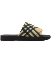 Burberry - Check Trek Slides, Brand Size 39 Us - Lyst