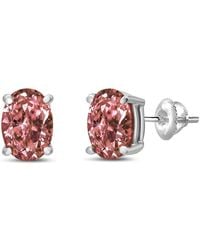 Haus of Brilliance - 14K 1.0 Cttw Lab Grown Oval 4 Prong Set Classic Diamond Solitaire Stud Earrings Color, Vs2-Si1 Clarity) - Lyst