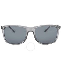 Armani Exchange - Light Grey Mirror Black Rectangular Sunglasses Ax4070s 82396g 57 - Lyst