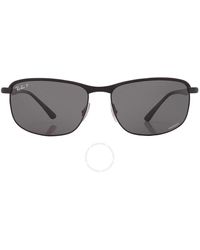 Ray-Ban - Chromance Polarized Dark Gray Rectangular Sunglasses Rb3671ch 186/k8 60 - Lyst