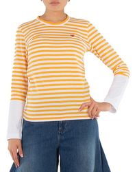Comme des Garçons - Cdg Play Horizontal-Stripe Heart Emblem Long-Sleeve T-Shirt - Lyst