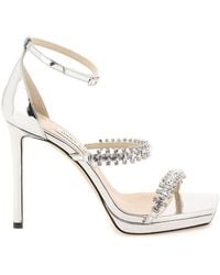 Jimmy Choo - Bing 105 Crystal Embellished Sandals, Brand Size 34 Us - Lyst
