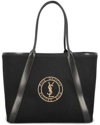 Saint Laurent - Rive Gauche Logo Embroidered Tote Bag - Lyst