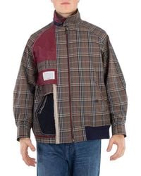 Kolor - Glen Plaid Panelled Jacket, Brand Size 1 - Lyst