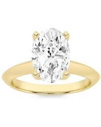 Mure And Co - 2Ctw Oval Shaped Lab Grown Diamond (F/Vs) Knife Edge Shank Solitaire Engagement Ring - Lyst
