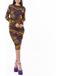 Saint Laurent - Floral-Print Backless Maxi Dress, Brand Size 38 - Lyst