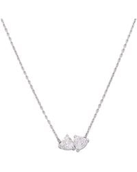 Swarovski - Attract Soul Rhodium Plated Heart Necklace - Lyst