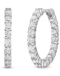 Roberto Coin - 18K Small Inside Outside The Perfect Diamond Hoop Earrings - Lyst