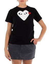 Comme des Garçons - Play Ladies T-Shirt With Heart Print & Patch, Brand - Lyst