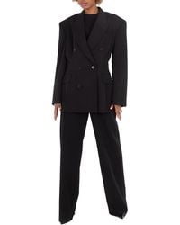 Balenciaga - Double-Breasted Cinched Wool Blazer, Brand Size 36 (Us - Lyst