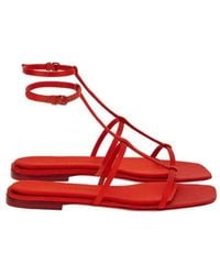 Ferragamo - Aglalia Ankle Strap Flat Sandals - Lyst