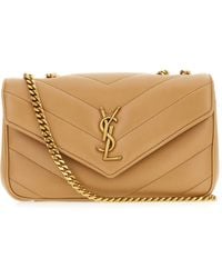 Saint Laurent - Cappuccino Nappa Leather Small Loulou Shoulder Bag - Lyst