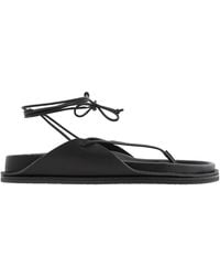 St. Agni - Everyday Tie-Up Leather Sandals, Brand Size 39 Us - Lyst