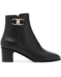 Ferragamo - Salvatore Gancini Leather Bootie - Lyst