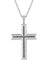 Robert Alton - 3/8Ctw Diamond Stainless Steel Cross Pendant - Lyst