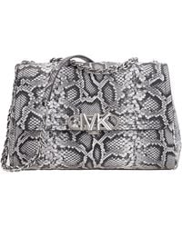 Michael Kors - Parker Snake Embossed Leather Shoulder Bag - Lyst