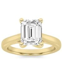 Mure And Co - 2Ctw Emerald Shaped Lab Grown Diamond (F/Vs) Cathedral Shank Engagement Ring - Lyst