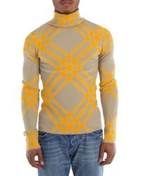 Burberry - Checked Wool-Blend Jumper - Lyst