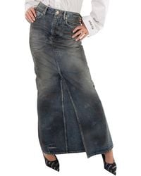 Balenciaga - Denim Long Skirt - Lyst
