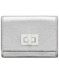 Fendi - Argento/Palladio Ladies Peekaboo Micro Tri-Fold Wallet - Lyst