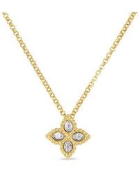 Roberto Coin - Princess Flower Small Diamond Necklace - Lyst