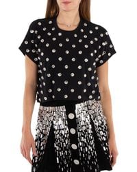 Balmain - Crystal-Embellished Cotton T-Shirt - Lyst