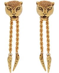 Roberto Cavalli - Tone Panther Head Drop Earrings - Lyst