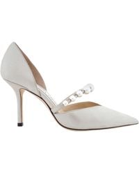 Jimmy Choo - Aurelie 85 Pointed Pumps With Pearl Embellishment, Brand Size 34.5 Us - Lyst