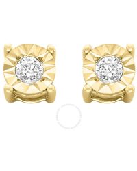 Haus of Brilliance - 10k Yellow-gold Plated Sterling Silver 1/10ct. Tdw Round-cut Diamond Miracle-plated Stud Earrings - Lyst