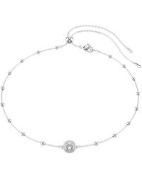 Swarovski - Una Angelic Rhodium Plated Necklace - Lyst