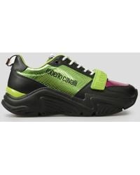 Roberto Cavalli - Python-Effect Chunky Sneakers, Brand Size 38 Us - Lyst