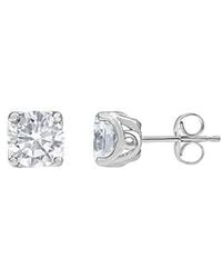 Brilliant Diamond - 14Kt 3.00 Carat Round Cut Lab Grown Diamond Stud Earrings For - Lyst