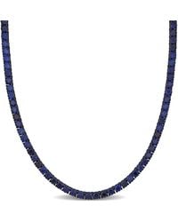 Amour - 40 Ct Tgw Created Sapphire Tennis Necklace - Lyst
