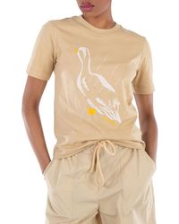 Burberry - Duck Printed Crewneck Cotton T-Shirt - Lyst