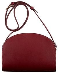 A.P.C. - A.P.C Demi-Lune Grained Leather Crossbody Bag - Lyst