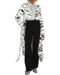 Burberry - Cut-out Detail Watercolour Print Trench Coat - Lyst