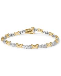 Haus of Brilliance - 10K Two-Tone 1/2 Cttw Diamond Alternating 3 Stone And X-Link 7" Bracelet (I-J Color, I2-I3 Clarity) - Lyst