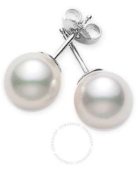Mikimoto - 18k White Gold 8mm-8.5mm Aa Grade Akoya Cultured Pearl Stud Earrings - Lyst