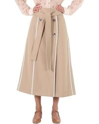 Chloé - Scallop-trim Belted Trench Skirt - Lyst