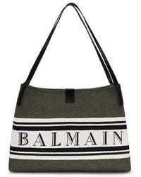 Balmain - Black Cotton Shoulder Bag - Lyst