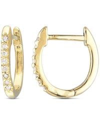 Amour - 1/10 Ct Tw Diamond Hoop Earrings - Lyst