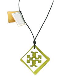 Tory Burch - Resin Logo Long Necklace - Lyst