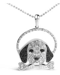 Haus of Brilliance - 925 Sterling 1/4 Cttw And Diamond Beagle Dog And Bone Pendant Necklace - Lyst