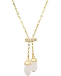 Kylie Harper - 14K Over Adjustable Cz Lariat Y Necklace - Lyst