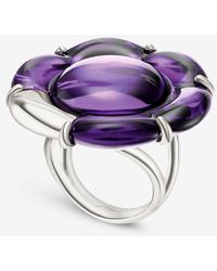 Baccarat - Sterling, Crystal Flower Statement Ring 2803657 - Lyst