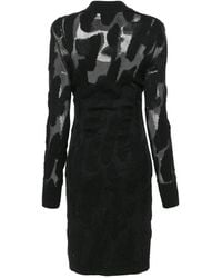Ferragamo - Ferragamo 3D-Knit Semi-Sheer Midi Dress - Lyst